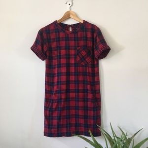 Madewell Short Sleeve Dress in Edina Plaid